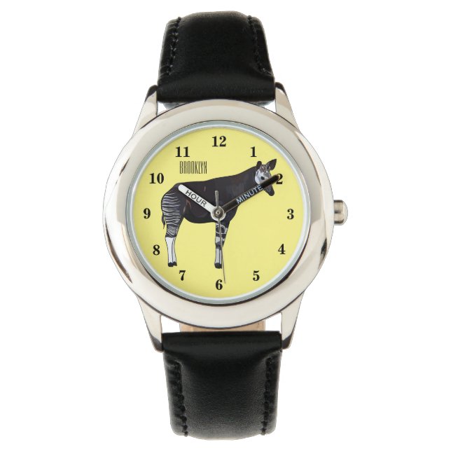 Reloj De Pulsera Ilustracion personalizado de Okapi (Anverso)