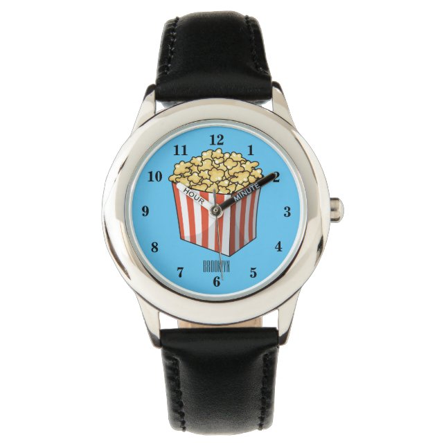 Reloj De Pulsera Ilustracion personalizado de palomitas (Anverso)