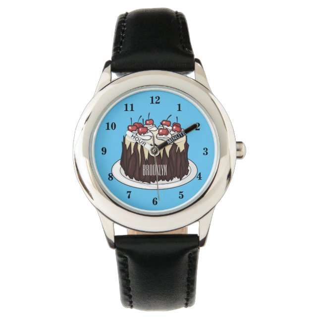 Reloj De Pulsera Ilustracion personalizado de pasteles de la Selva  (Anverso)