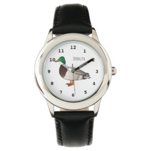 Reloj De Pulsera Ilustracion personalizado de pato mallard