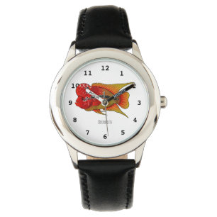 Reloj De Pulsera Ilustracion personalizado de peces cíclicos de cue