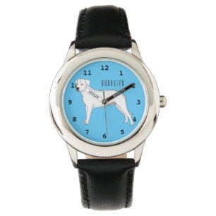 Reloj De Pulsera Ilustracion personalizado de perro argentino Dogo