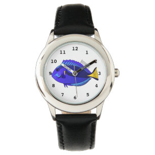 Reloj De Pulsera Ilustracion personalizado de pescado tang azul