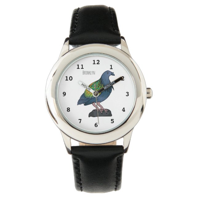 Reloj De Pulsera Ilustracion personalizado de pichón de Nicobar (Anverso)