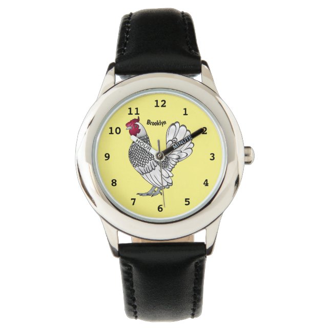 Reloj De Pulsera Ilustracion personalizado de pollo de Sebright (Anverso)