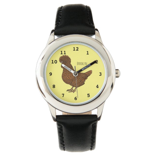 Reloj De Pulsera Ilustracion personalizado de pollo polaco Chamois (Anverso)