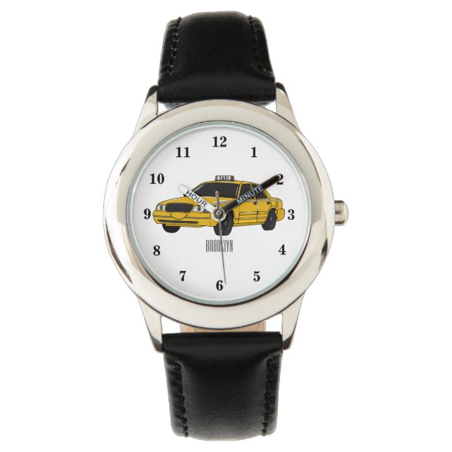 Reloj De Pulsera Ilustracion personalizado de taxi (Anverso)