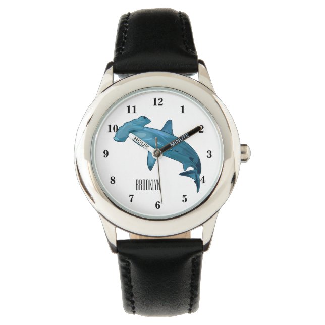 Reloj De Pulsera Ilustracion personalizado de tiburón martillo (Anverso)