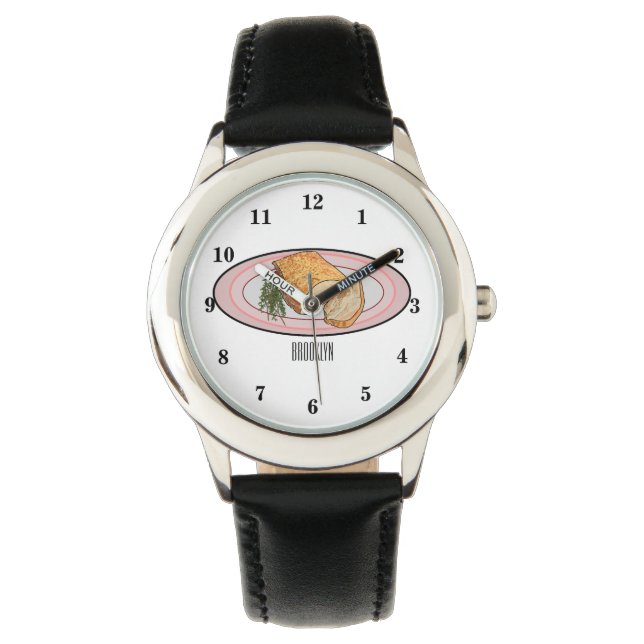 Reloj De Pulsera Ilustracion personalizado del vientre de cerdo asa (Anverso)