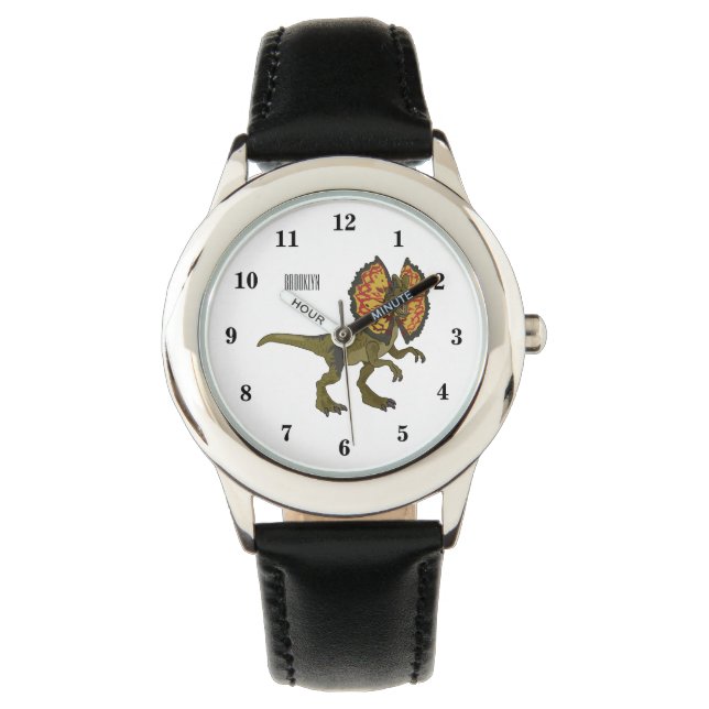 Reloj De Pulsera Ilustracion personalizado Dilophosaurus (Anverso)