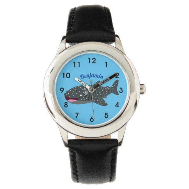 Reloj De Pulsera Ilustracion personalizado feliz de tiburón ballena (Anverso)