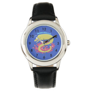 Reloj De Pulsera Ilustracion personalizado gracioso de moray verde
