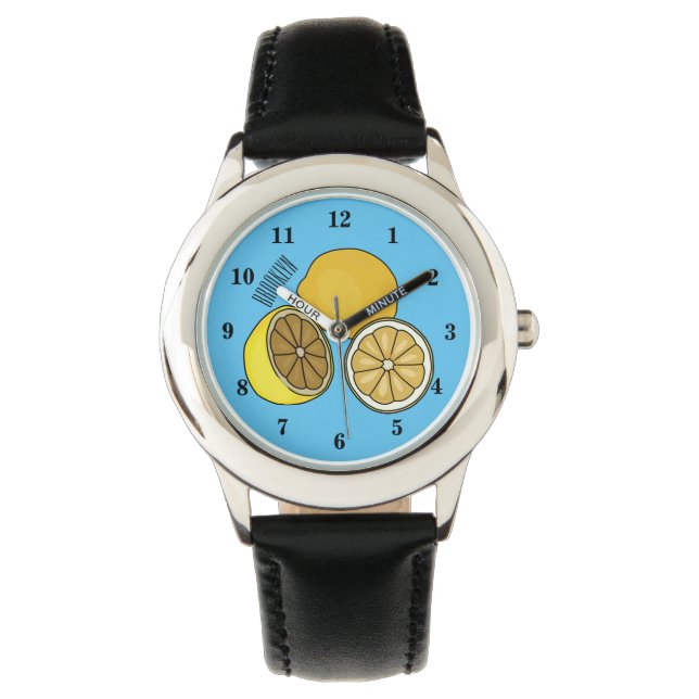 Reloj De Pulsera Ilustracion personalizado limón (Anverso)