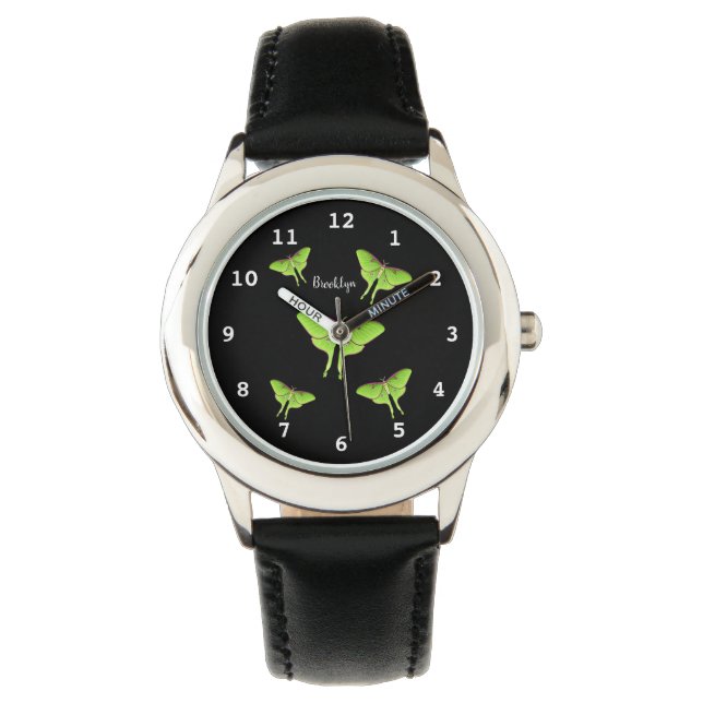 Reloj De Pulsera Ilustracion personalizado Luna Moth (Anverso)