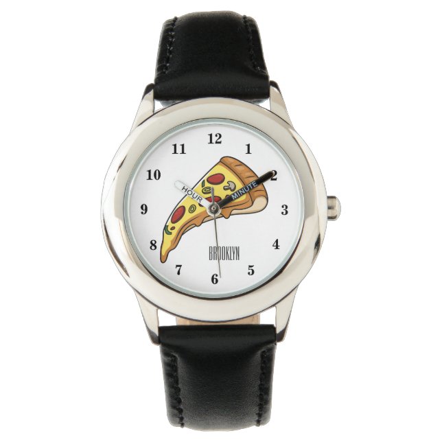 Reloj De Pulsera Ilustracion personalizado Pizza (Anverso)