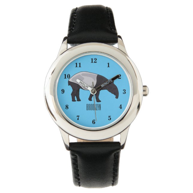 Reloj De Pulsera Ilustracion personalizado Tapir (Anverso)