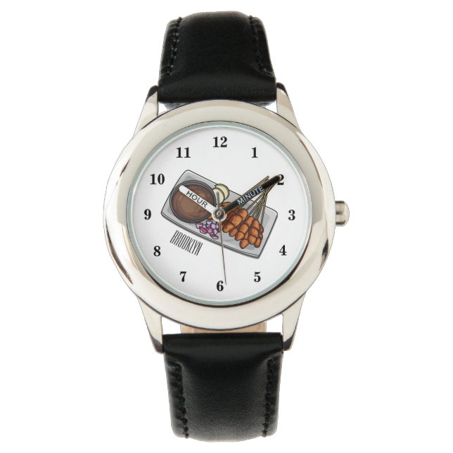Reloj De Pulsera Ilustracion Satay personalizado (Anverso)