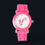 Reloj De Pulsera Ilustracion saxofónico Purpurina rosa<br><div class="desc">Ilustracion de música saxofónica simple purpurina rosa.</div>