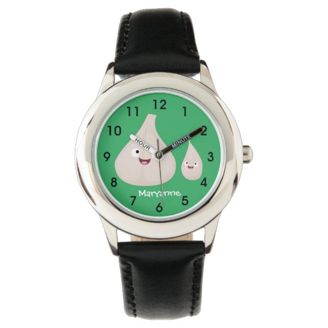 Reloj De Pulsera Ilustracion vegetal de personalizado de ajo dulce (Anverso)