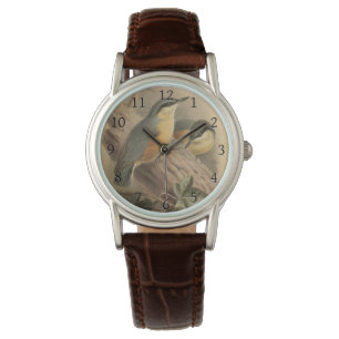 Reloj De Pulsera Ilustracion vintage de Nuthatch