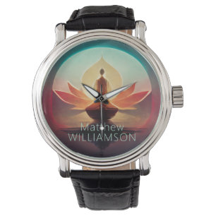 Reloj De Pulsera Ilustración Y Paz Interior Con Tu Nombre
