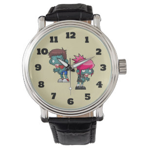 Reloj De Pulsera Ilustracion zombi Chica y chico lindo