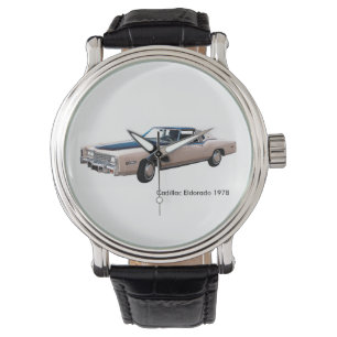 Reloj De Pulsera Imagen clásica del coche para Black-Vintage-Leath