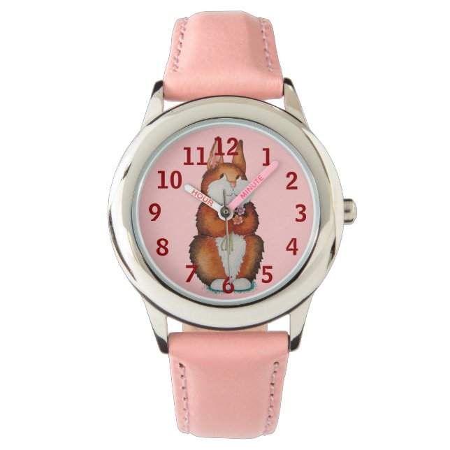 Reloj De Pulsera imagen de conejo conejo conejo marrón lindo y sonr (Anverso)