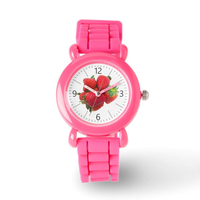 Reloj De Pulsera Imagen de fresas de ensueño profundo (Anverso)