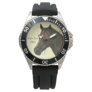 Reloj De Pulsera imagen equina del caballo marrón de yegua de cast