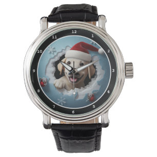 Reloj De Pulsera Imagen feliz de cachorro Labrador Retriever en vac