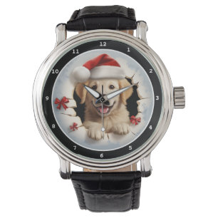 Reloj De Pulsera Imagen festiva de cachorro de Retriever Dorado ale