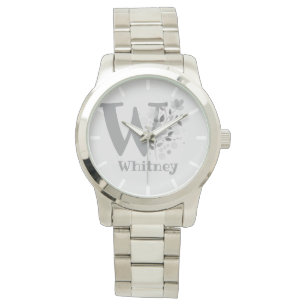 Reloj De Pulsera Imagen floral con números, nombre y primeras damas