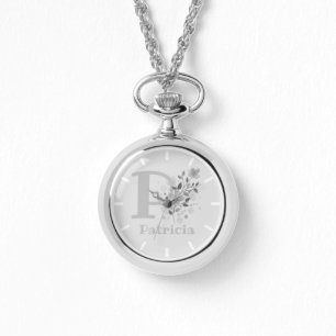 Reloj De Pulsera Imagen floral con números, nombre y primeras damas