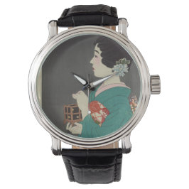 Reloj De Pulsera Imagen japonesa vintage de mujer y jaula de luciér