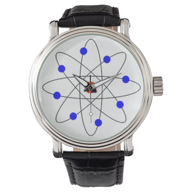 Reloj De Pulsera Imagen moderna de Átomo azul (Anverso)