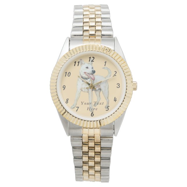 Reloj De Pulsera imagen original de un bulldog americano blanco (Anverso)