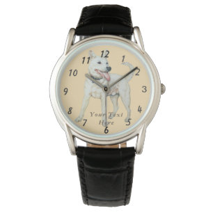 Reloj De Pulsera imagen original de un bulldog blanco estadounidens