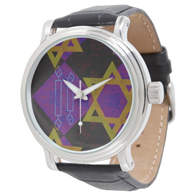 Reloj De Pulsera Imagen temática de Hanukkah de SlipperyJoe's amari (Angular)