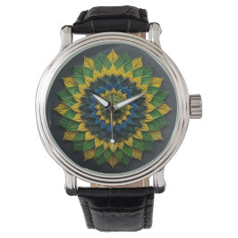 Reloj De Pulsera Imperial Solar Leaf Mandala Luxury Keychain - Emer