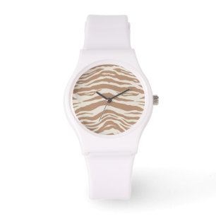 RELOJ DE PULSERA IMPRESIÓN ANIMAL NEUTRAL ZEBRA PERSONALIZADO BLANC