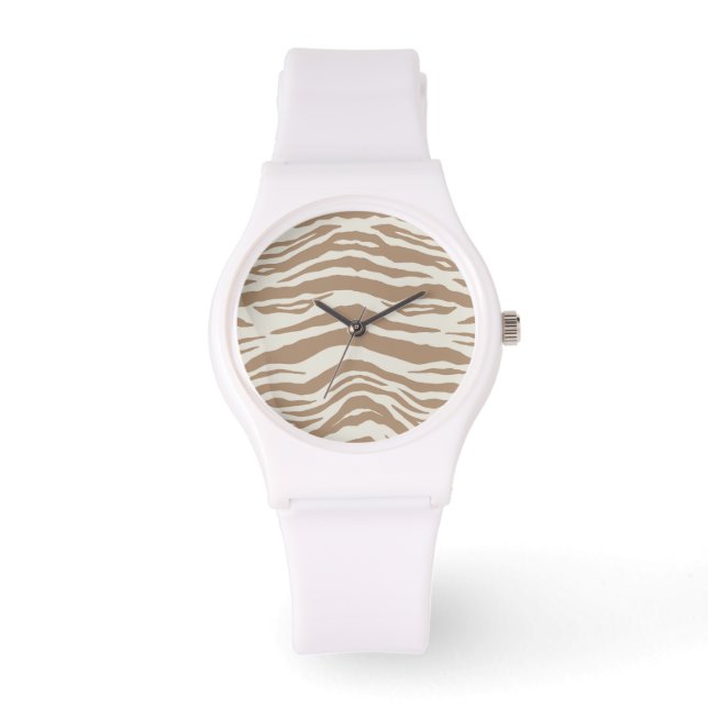 RELOJ DE PULSERA IMPRESIÓN ANIMAL NEUTRAL ZEBRA PERSONALIZADO BLANC (Anverso)