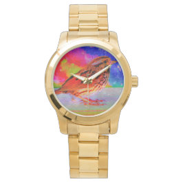 Reloj De Pulsera Impresión artística de ensueño de aves cósmicas"