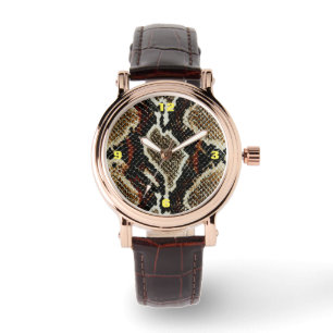 Reloj De Pulsera impresión colorida de la serpiente del pitón del