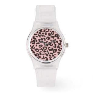 Reloj De Pulsera Impresión de animales de leopardo rosa bebé