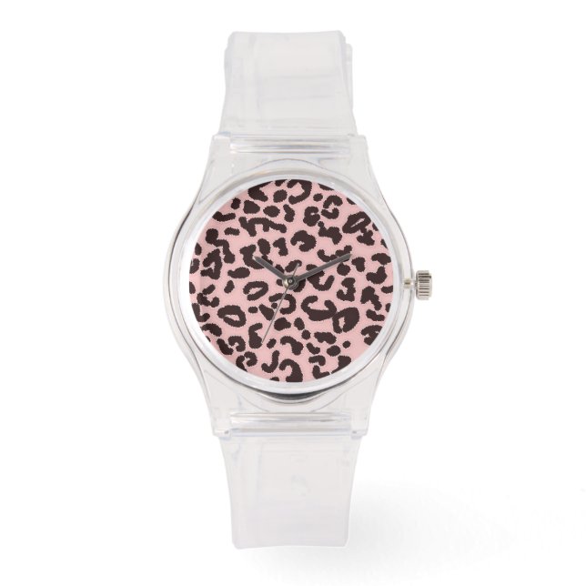 Reloj De Pulsera Impresión de animales de leopardo rosa bebé (Anverso)