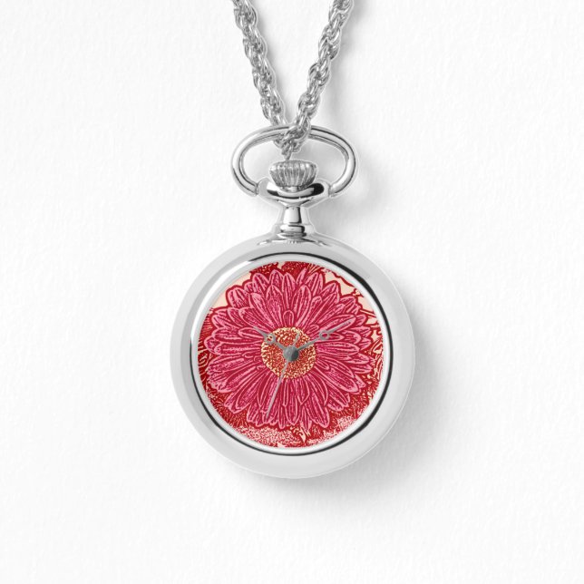 Reloj De Pulsera Impresión de bloques de margarita de Gerbera - cor (Anverso)
