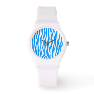 Reloj De Pulsera Impresión de cebra azul claro