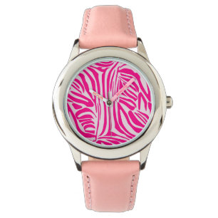 Reloj De Pulsera Impresión de cebra rosa