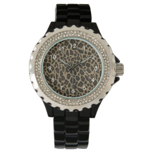 Reloj De Pulsera Impresión de leopardo de animales marrones